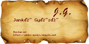 Jankó Győző névjegykártya